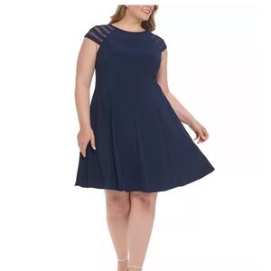 Jessica Howard Size 16W Illusion Short-Sleeved Dress